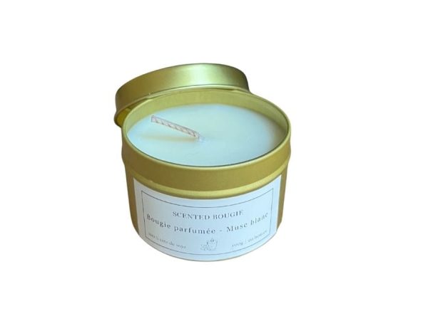 Bougie artisanale parfumée au Musc blanc – 100g - Vins Rouges Harmonieux pour Chaque Occasion
