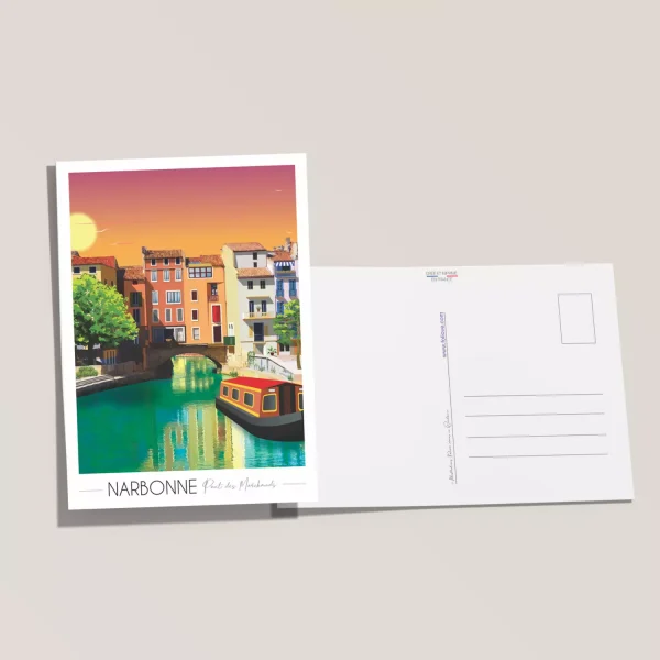 Carte postale Narbonne Pont des Marchands - Vins Rouges Harmonieux pour Chaque Occasion