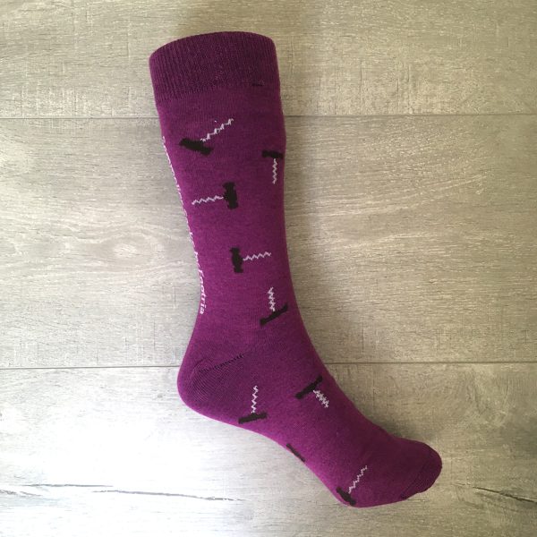 Chaussettes « Sommelier Socks » violettes - Vins Rouges Harmonieux pour Chaque Occasion