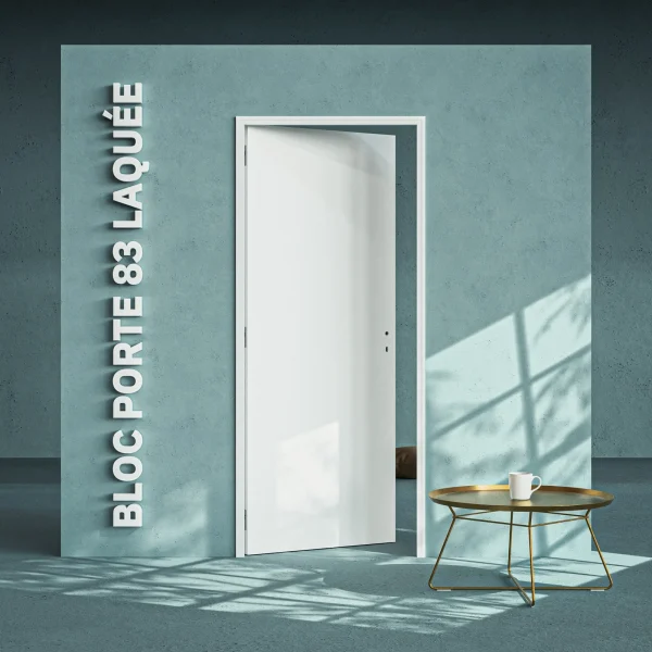 Bloc-Porte Blanc Laqué Plane H. 204 x l. 83 cm - Vins Rouges Harmonieux pour Chaque Occasion