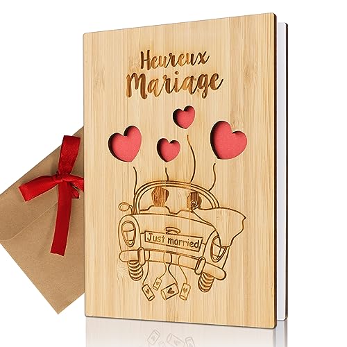 Carte de vœux mariage en bois avec enveloppe - Vins Rouges Harmonieux pour Chaque Occasion Carte de vœux mariage en bois avec enveloppe - Vins Rouges Harmonieux pour Chaque Occasion