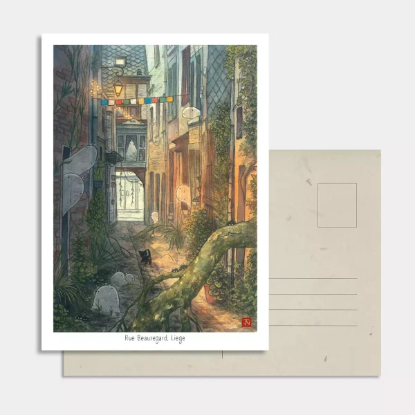 Carte postale – Rue Beauregard, Liège - Vins Rouges Harmonieux pour Chaque Occasion