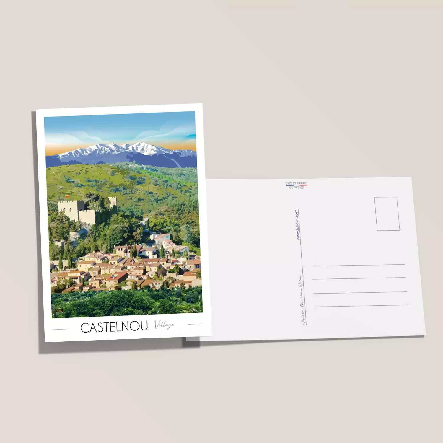 Carte postale Castelnou - Vins Rouges Harmonieux pour Chaque Occasion Carte postale Castelnou - Vins Rouges Harmonieux pour Chaque Occasion