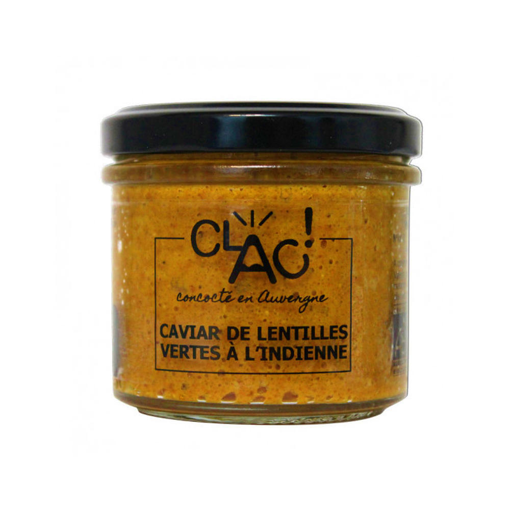 Caviar de Lentilles Vertes à l’Indienne – Conserverie Clac ! – 100gr - Vins Rouges Harmonieux pour Chaque Occasion Caviar de Lentilles Vertes à l’Indienne – Conserverie Clac ! – 100gr - Vins Rouges Harmonieux pour Chaque Occasion