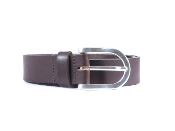 Ceinture cuir marron boucle arrondie et massive 4029 120 cm - Vins Rouges Harmonieux pour Chaque Occasion
