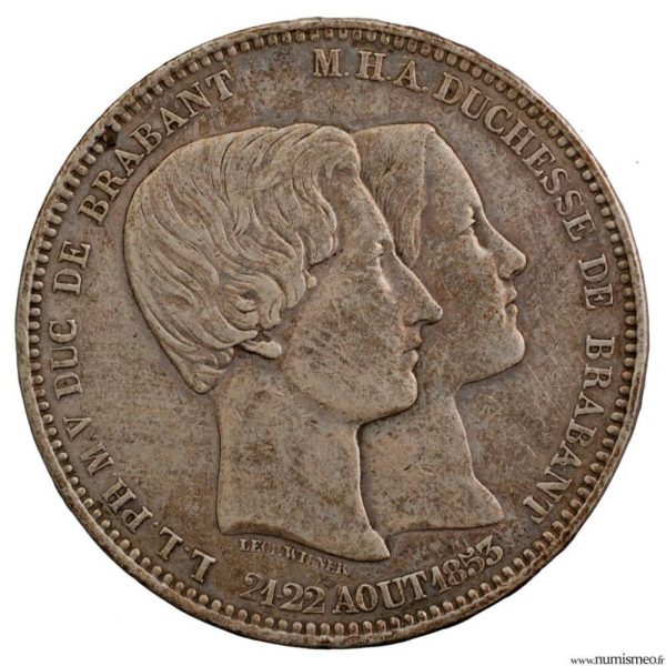 Belgique module 5 francs 1853 - Vins Rouges Harmonieux pour Chaque Occasion