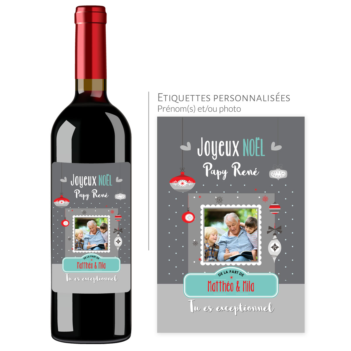 Cadeau noël papy | Bouteille personnalisée papy tu es exceptionnel - Vins Rouges Harmonieux pour Chaque Occasion Cadeau noël papy | Bouteille personnalisée papy tu es exceptionnel - Vins Rouges Harmonieux pour Chaque Occasion