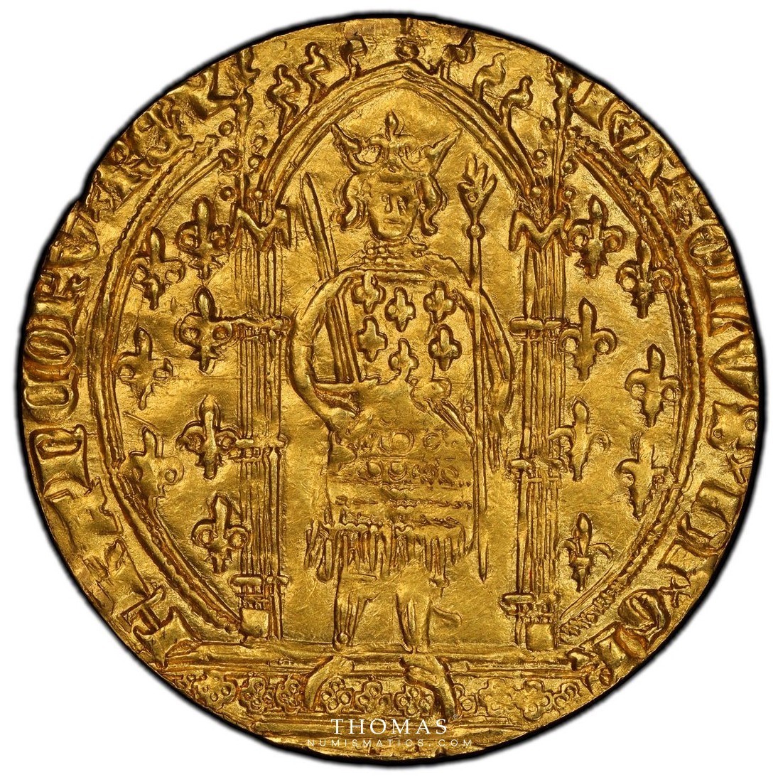 Charles V – Franc à pied or – PCGS MS 63 - Vins Rouges Harmonieux pour Chaque Occasion Charles V – Franc à pied or – PCGS MS 63 - Vins Rouges Harmonieux pour Chaque Occasion