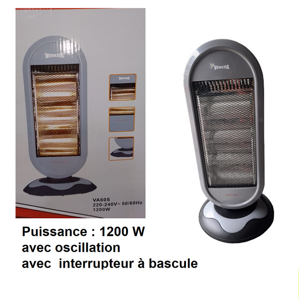 Chauffage Electrique Halogène avec thermostat réglable 1200W Venezia - Vins Rouges Harmonieux pour Chaque Occasion Chauffage Electrique Halogène avec thermostat réglable 1200W Venezia - Vins Rouges Harmonieux pour Chaque Occasion