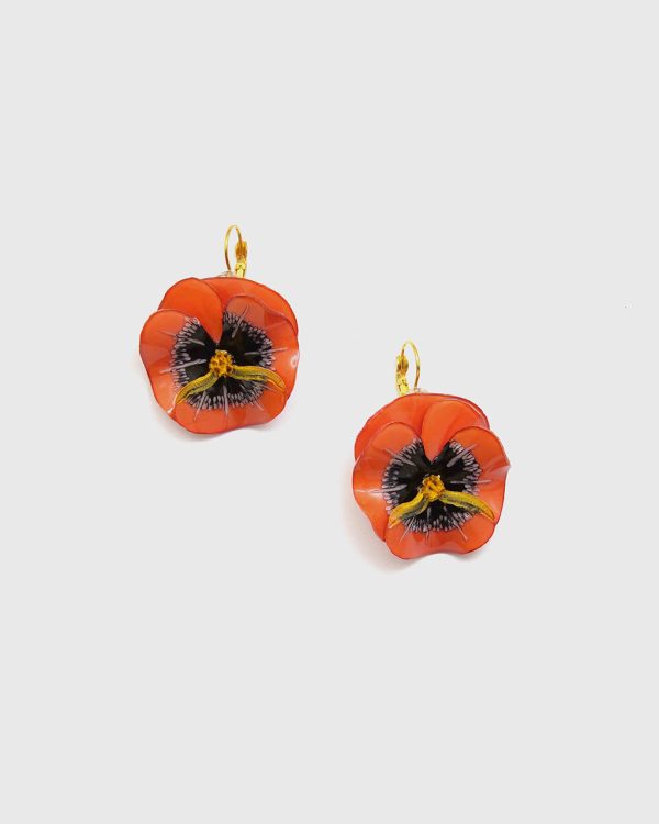 Boucles d’oreilles colorées courtes Pensée – Petit - Vins Rouges Harmonieux pour Chaque Occasion